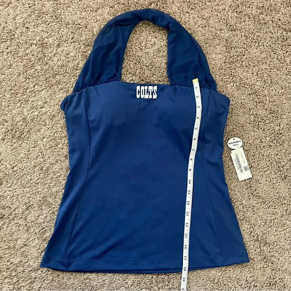 NFL All Sport Couture Blue Indianapolis Colts First Down Halter Top SZ M BNWT